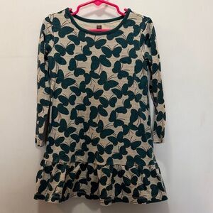 Tea Collection Blue Butterfly 🦋 Print Dress on Cream Size 5